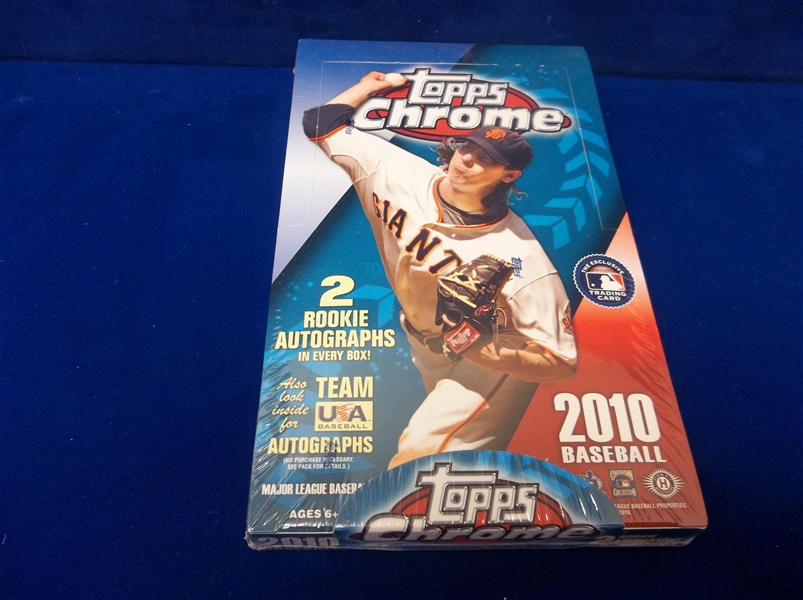 2010 Topps Chrome Bsbl.- 1 Factory Sealed Unopened Hobby Box