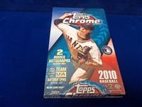 2010 Topps Chrome Bsbl.- 1 Factory Sealed Unopened Hobby Box