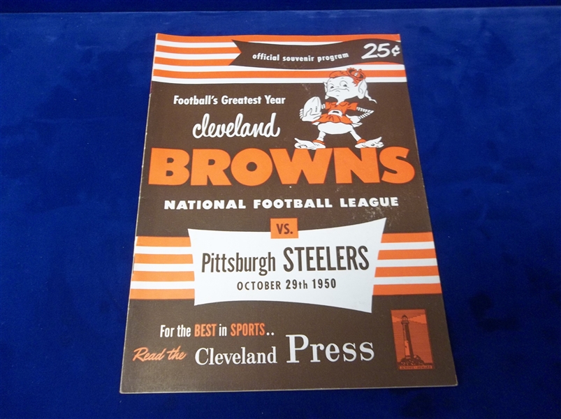 October 29, 1950 Pittsburgh Steelers @ Cleveland Browns NFL Program