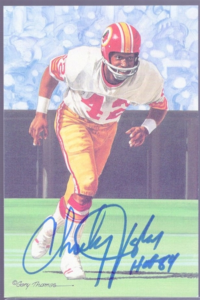 Autographed 1990 Goal Line Art Pro FB HOF Cards #59 Charley Taylor, Redskins