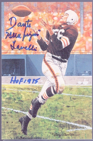 Autographed 1992 Goal Line Art Pro FB HOF Cards #105 Dante Lavelli, Browns