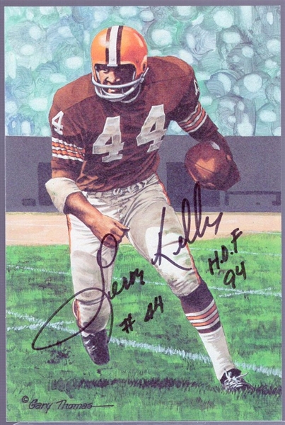 Autographed 1994 Goal Line Art Pro FB HOF Cards #162 Leroy Kelly, Browns