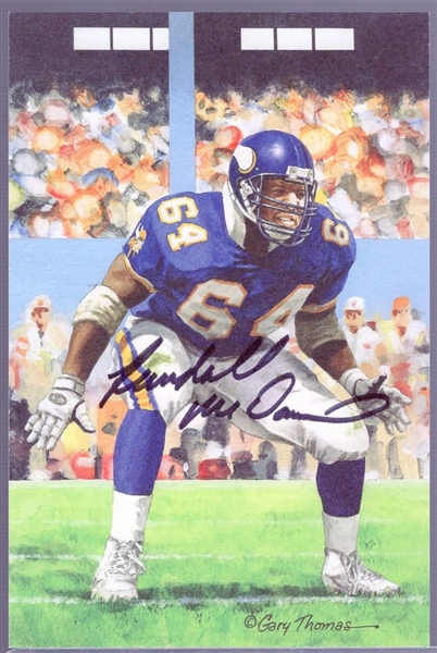 Autographed 2009 Goal Line Art Pro FB HOF Cards #249 Randall McDaniel, Vikings- Pro FB HOF Gold Set #62/100!