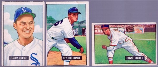 1951 Bowman Bb- 3 Diff Hi#’s