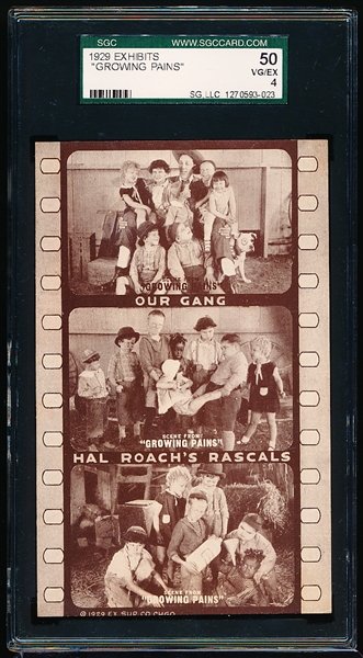 1929 Exhibits “Our Gang”- “Growing Pains”- SGC Graded Very Good to Excellent 4