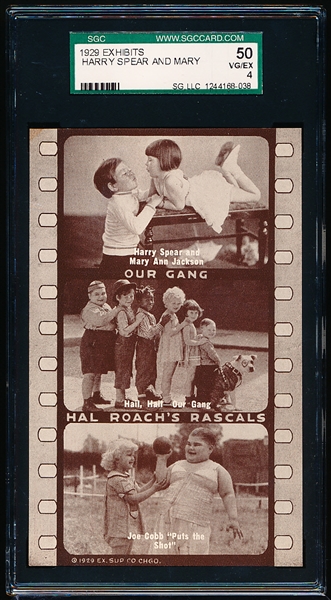 1929 Exhibits “Our Gang”- Harry Spear and Mary Ann Jackson- SGC Graded Very Good to Excellent 4