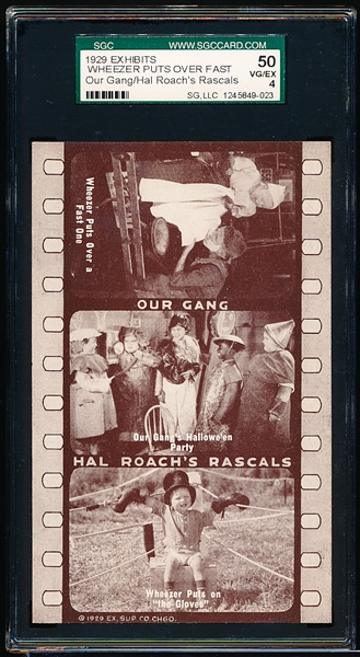 1929 Exhibits “Our Gang”- Wheezer Puts Over a Fast One- SGC Graded Very Good to Excellent 4