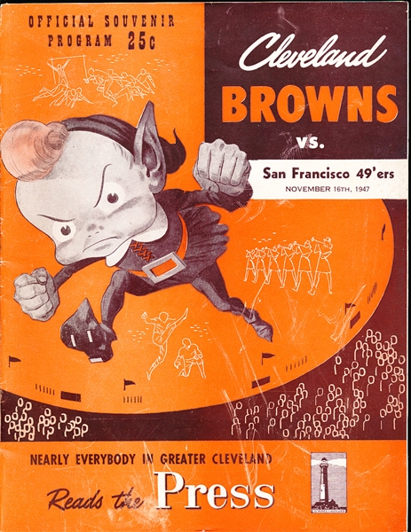 November 16, 1947 San Francisco 49ers @ Cleveland Browns AAFC Program