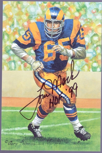 Autographed 1999 Goal Line Art Ftbl. #196 Tom Mack, Rams