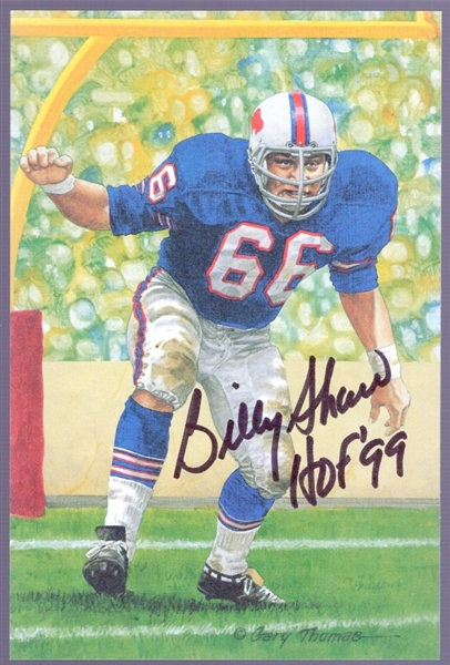 Autographed 1999 Goal Line Art Pro FB HOF Card #198 Billy Shaw, Bills