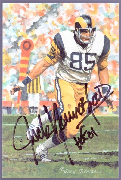 Autographed 2001 Goal Line Art Pro FB HOF Cards #207 Jack Youngblood, Rams