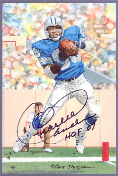 Autographed 2007 Goal Line Art Pro FB HOF Card #239 Charlie Sanders, Lions