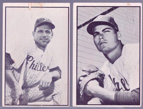 1953 Bowman Bb B&W – 2 Diff Phillies