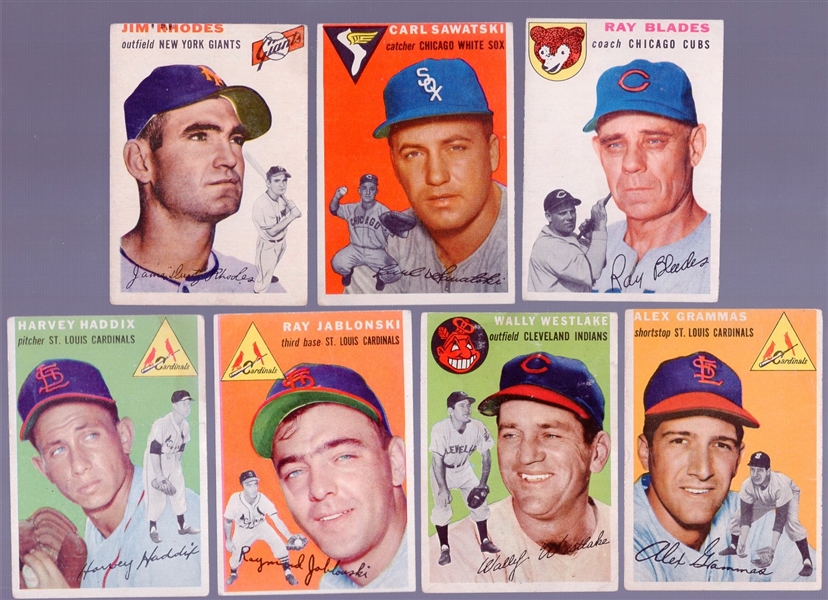 1954 Topps Baseball- 7 Diff 