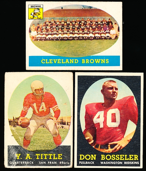 1958 Topps Fb- 3 cards