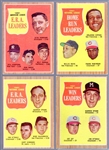 1962 Topps Bb- 4 Diff Leaders