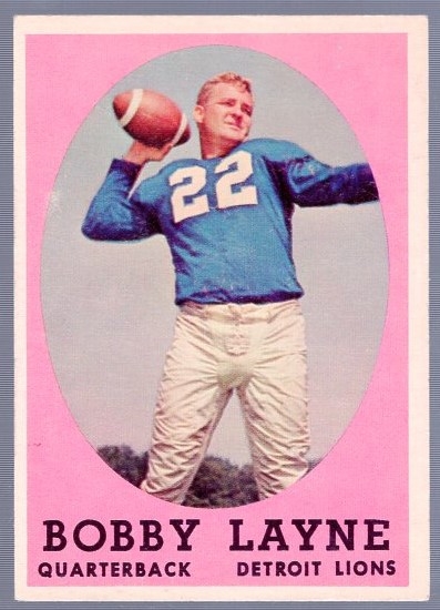 1958 Topps Football- #2 Bobby Layne, Lions