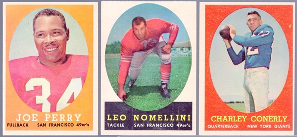 1958 Topps Football- 3 Diff