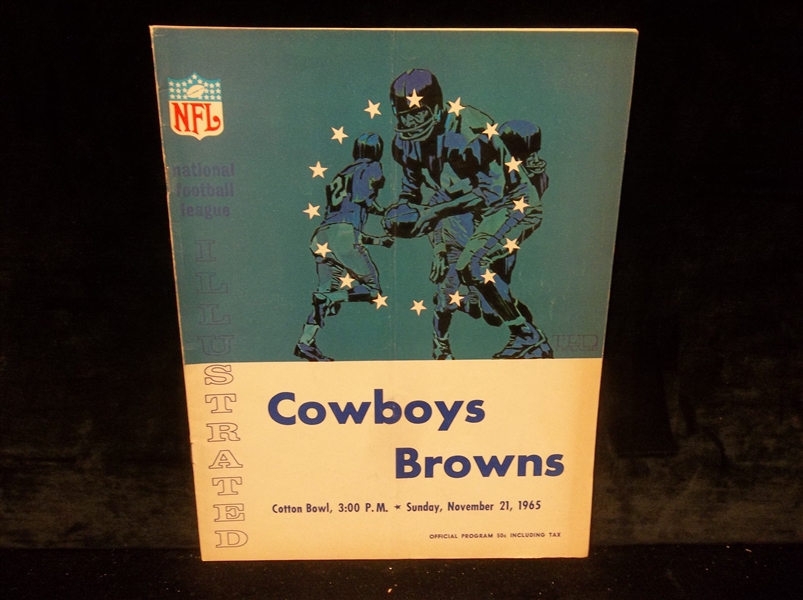 11/21/65 Cleveland Browns @ Dallas Cowboys NFL Program