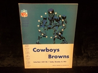 11/21/65 Cleveland Browns @ Dallas Cowboys NFL Program