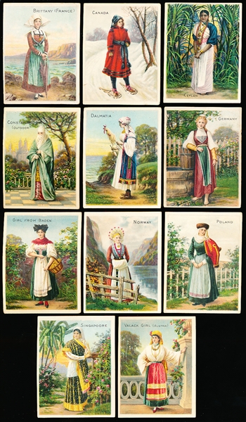 1912 Turkish Trophies “Costumes & Scenery” Cigarette Cards- 11 Diff.