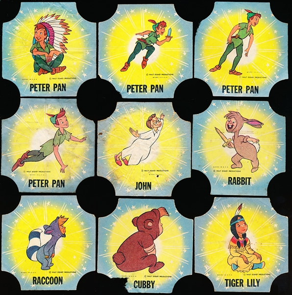 1950’s Walt Disney “Peter Pan” Bread End Labels- 9 Diff.