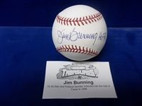 Autographed & Inscribed Jim Bunning Official MLB Baseball- Tri-Star Authenticated