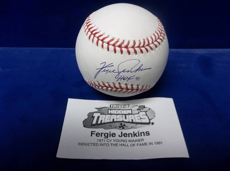 Autographed & Inscribed Fergie Jenkins Official MLB Baseball- Tri-Star Authenticated