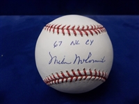 Autographed & Inscribed Mike McCormick Official MLB Baseball- Tri-Star Authenticated