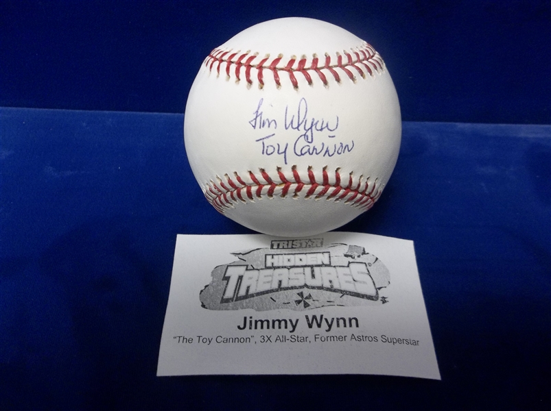 Autographed & Inscribed Jim Wynn Official MLB Baseball- Tri-Star Authenticated