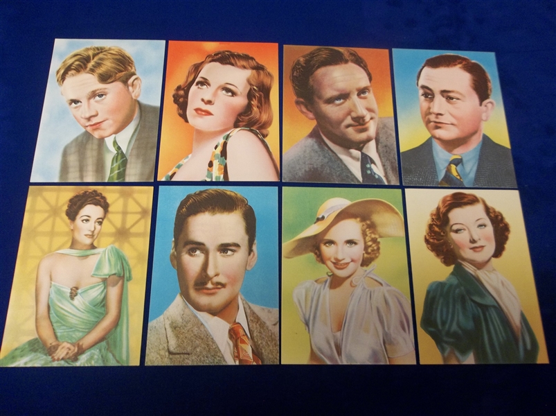 1940 Sherman’s Pools “Famous Film Stars” Complete Set of 8