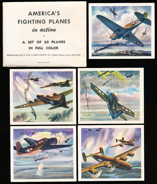 1942 Coca-Cola “America’s Fighting Planes” (F213-5) Complete Set of 20 with Original Envelope! 