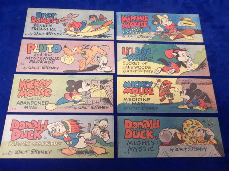 1951 General Mills “Walt Disney Comic Books Series D” Complete Set of 8 Booklets