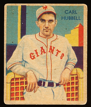 1934-36 Diamond Stars Bb- #39 Carl Hubbell, Giants- 1935 Green Back Version