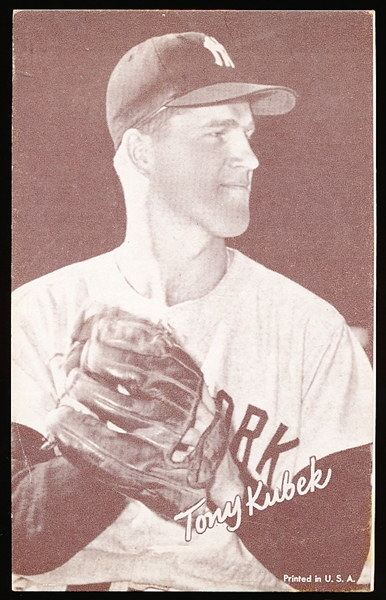 1947-66 Baseball Exhibits- Tony Kubek, Yankees- Dark Background Back Version