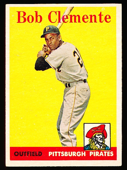 1958 Topps Baseball- #52 Roberto Clemente, Pirates