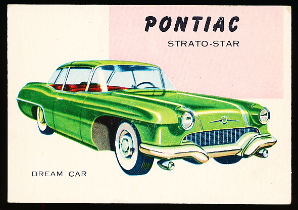 1953-55 Topps “World on Wheels” (R714-24)- #171 Pontiac Strato-Star- Hi# - Blue Back