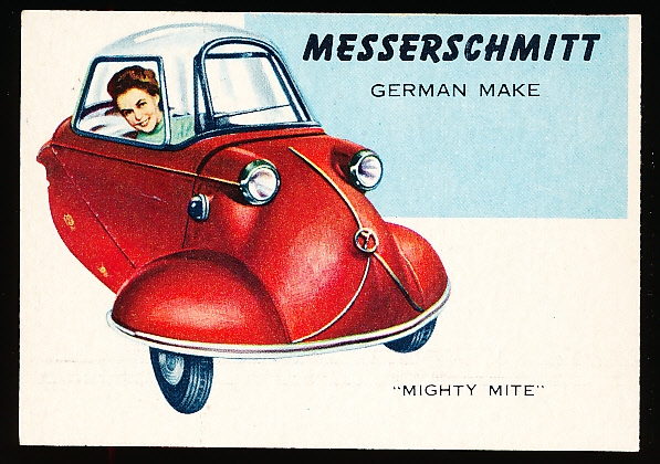 1953-55 Topps “World on Wheels” (R714-24)- #174 Messerschmitt German Make- Hi# - Blue Back