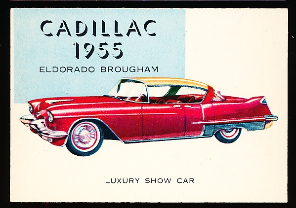 1953-55 Topps “World on Wheels” (R714-24)- #177 Cadillac 1955 Eldorado Brougham- Hi# - Blue Back