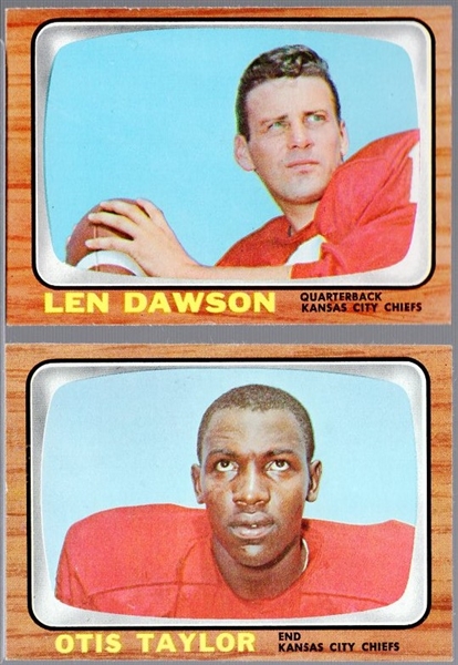 1966 Topps Football- 2 KC Chiefs Stars