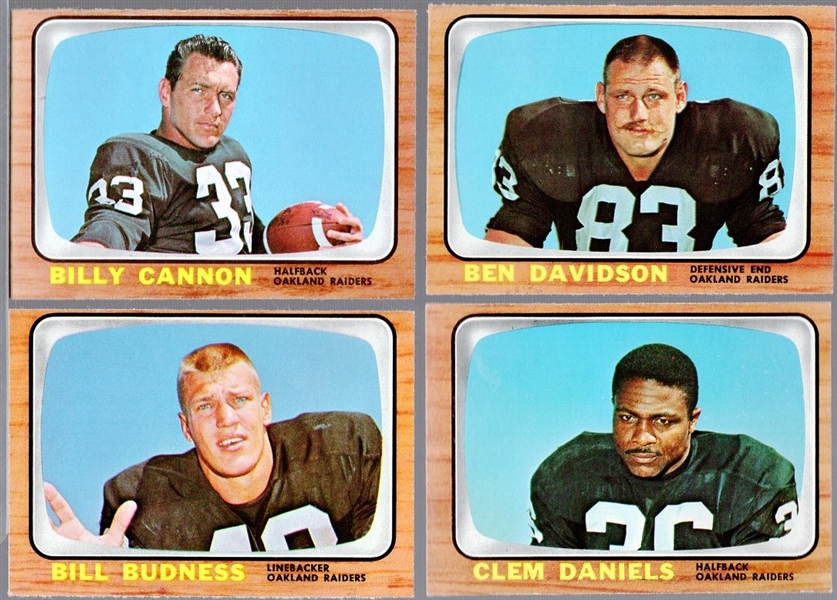 1966 Topps Football- 4 Diff Oakland Raiders