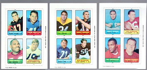 1969 Topps Fb “4 in 1”- 16 Diff