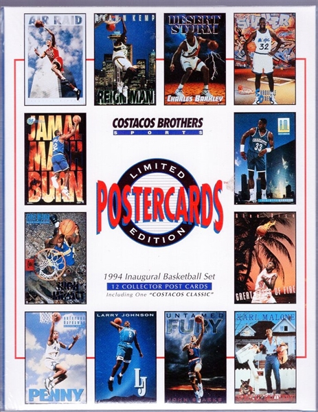 1994 Costacos Brothers NBA Limited Edition “Postercards”- 1 Factory Sealed Set of 12 Cards