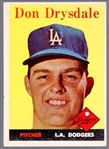 1958 Topps Baseball- #25 Don Drysdale, Dodgers