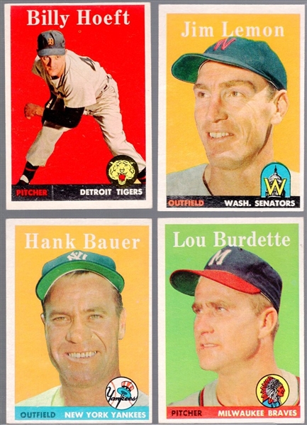 1958 Topps Baseball- 4 Diff