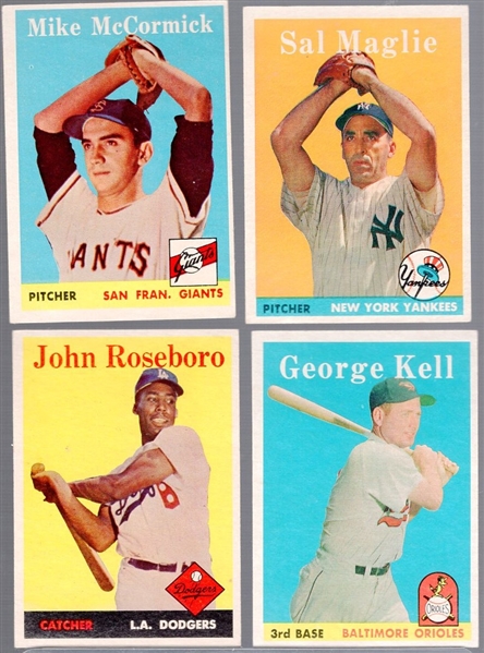 1958 Topps Baseball- 4 Diff