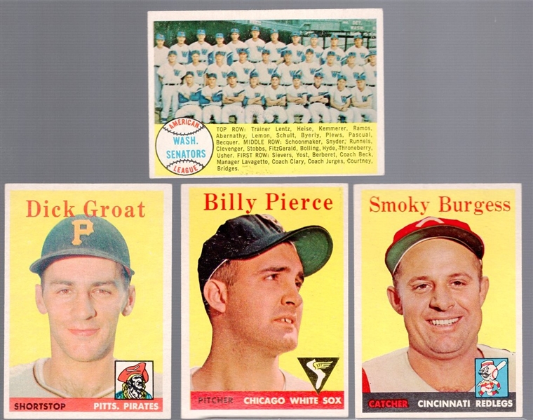 1958 Topps Baseball- 4 Diff