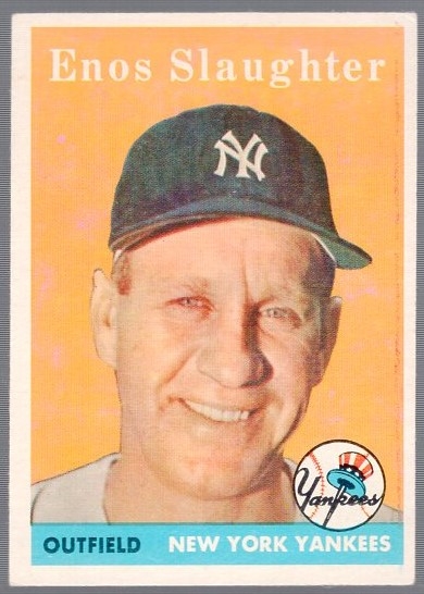 1958 Topps Baseball- #142 Enos Slaughter, Yankees