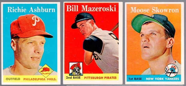 1958 Topps Baseball- 3 Diff