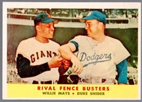 1958 Topps Baseball- #436 Mays/Snider